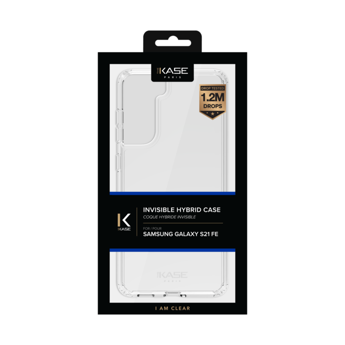 Coque hybride invisible pour Samsung Galaxy S21 FE 5G, Transparent
