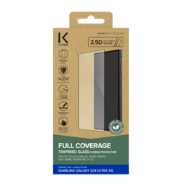 Protection d'&eacute;cran en verre tremp&eacute; (60% verre tremp&eacute; recycl&eacute;) pour Samsung Galaxy S24 Ultra 5G, Noir