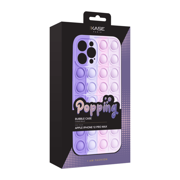 Coque Popping Bubble pour Apple iPhone 12 Pro Max, Bleu Vert