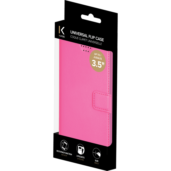 Coque clapet Universelle pour Smartphone (jusqu &agrave; 3.5 pouce), Rose Fandango