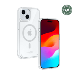 Coque antibact&eacute;rienne antichoc magn&eacute;tique invisible Fabriqu&eacute; Avec du 75% Plastique Recycl&eacute; pour Apple iPhone 15, Transparente