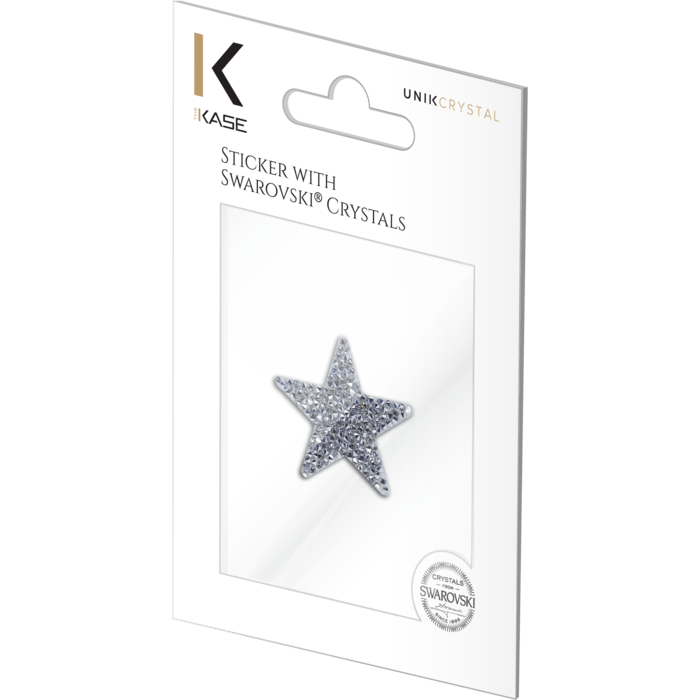 Sticker cristaux Swarovski® à roche ultra fine, Étoile argentée étincelante