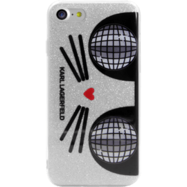 Karl Lagerfeld Koctail Choupette coque pour Apple iPhone 7/8/SE 2020, &Eacute;tincelante Argent