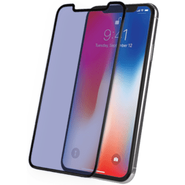 Protection d'&eacute;cran en&nbsp;verre&nbsp;tremp&eacute; avec Anti-lumi&egrave;re bleue (100% de surface couverte) pour iPhone X/XS, Noir