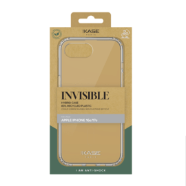 Coque hybride invisible fabriqu&eacute;e &agrave; 83 % de plastique recycl&eacute; pour Apple iPhone 16e/17e, transparente