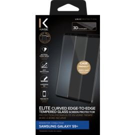 Elite Curved Edge-to-Edge Tempered Glass Screen Protector for Samsung Galaxy S9+, Black
