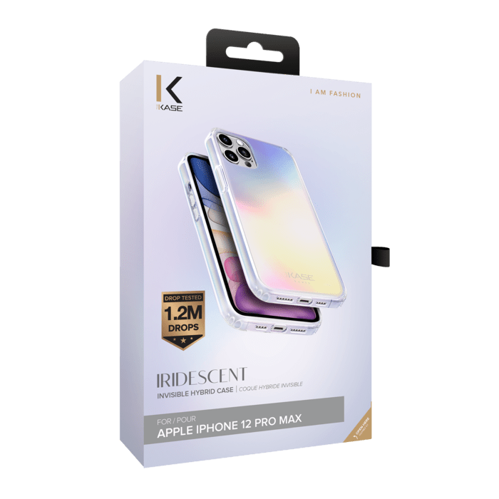 Coque hybride invisible iridescente pour Apple iPhone 12 Pro Max, Iridescente