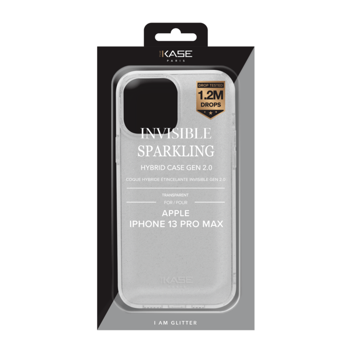 Coque hybride &eacute;tincelante invisible GEN 2.0 pour iPhone Apple iPhone 13 Pro Max, Transparente