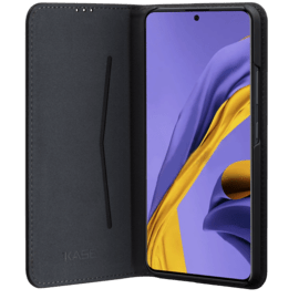 Coque clapet folio avec fente pour cartes & support pour Samsung Galaxy A51, Noir
