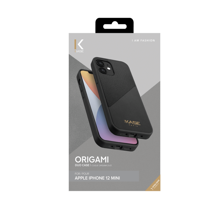 Coque Origami duo pour Apple iPhone 12 mini, Noir urbain