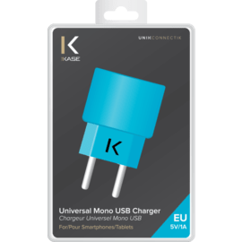 Chargeur Universel Mono USB (EU) 1A, Bleu ciel
