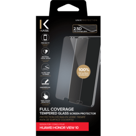 Case Full Coverage Tempered Glass Screen Protector for Huawei Honor View 10, Transparent