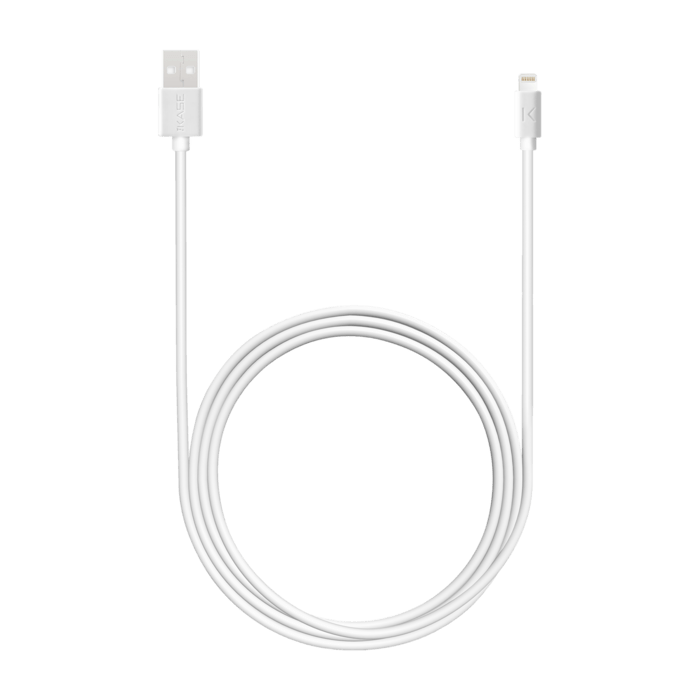 Câble Lightning certifié MFi Apple Charge Speed 3A charge/ sync (2M), Blanc Lumineux