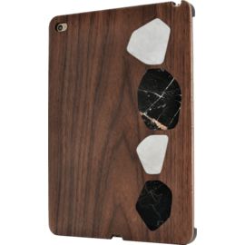 Case Naturalista Marble Walnut Wood case for Apple iPad Air 2, Black & White