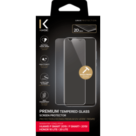 Protection d'&eacute;cran premium en verre tremp&eacute; pour Huawei P Smart 2019/ P Smart+ 2019/ Honor 10 lite/ Honor 20 Lite, Transparent