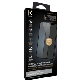 Curved Edge-to-Edge Tempered Glass Screen Protector for Apple iPhone XR/11, Black