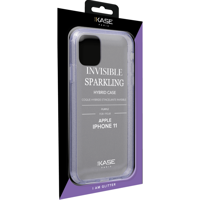 Coque hybride étincelante invisible pour iPhone Apple 11, Violet