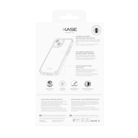 Coque antibactérienne antichoc hybride invisible pour Apple iPhone 15, Transparente