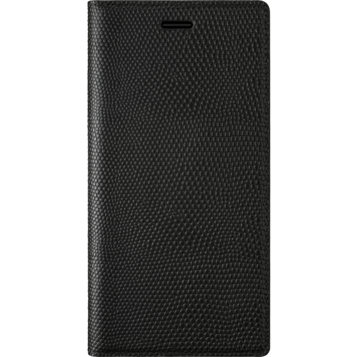 Diarycase Coque clapet en cuir v&eacute;ritable avec support aimant&eacute; pour Samsung Galaxy S8+, Noir L&eacute;zard