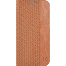 Coque Clapet pour Samsung Galaxy S6 Edge, Marron & Bois de cerisier naturel
