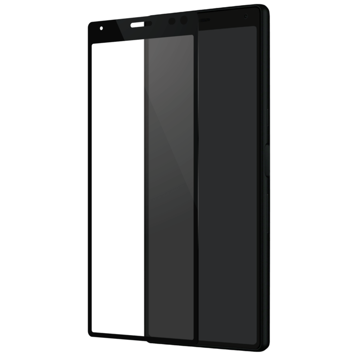 Full Coverage Tempered Glass Screen Protector for Sony Xperia 10 Plus, Black
