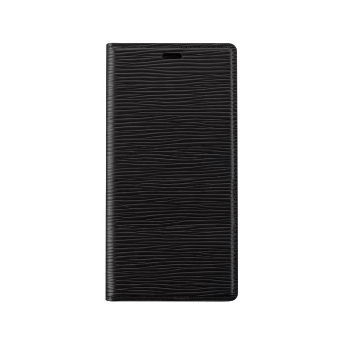 Diarycase 2.0 Coque clapet en cuir véritable avec support aimanté pour Apple iPhone 12 mini, Noir Minuit