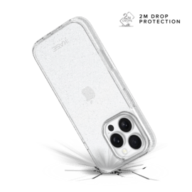 Coque hybride &eacute;tincelante invisible GEN 2.0 83% de plastique recycl&eacute; pour Apple iPhone 16 Pro, Transparente