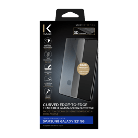 (O) Protection d'&eacute;cran en verre tremp&eacute; Bord &agrave; Bord Incurv&eacute; pour Samsung Galaxy S21 5G, Noir