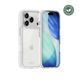 Coque hybride invisible fabriqu&eacute;e &agrave; 83 % de plastique recycl&eacute; pour Apple iPhone 17 Pro, transparente