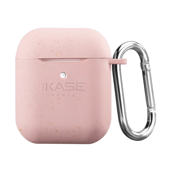Coque antibact&eacute;rienne vegan bio 100 % z&eacute;ro d&eacute;chet pour Apple AirPods, Rose rhubarbe