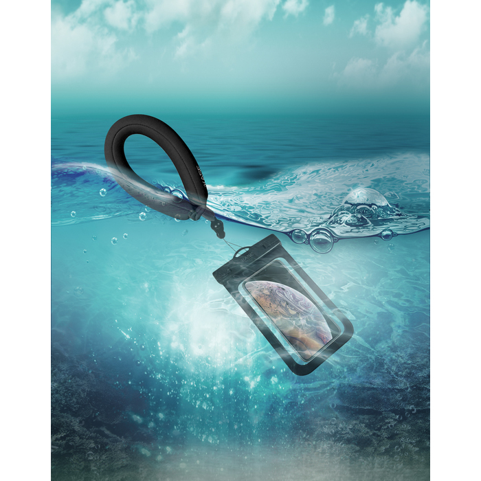 Dragonne flottante universelle en néoprène, noir de jais