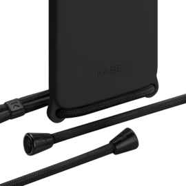 Coque en gel de silicone doux en bandouli&egrave;re pour Apple iPhone 12 Pro Max, Noir satin