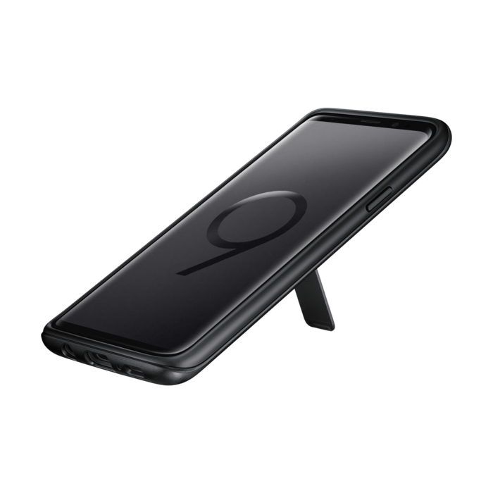 Coque renforc&eacute;e avec fonction Stand Noir Galaxy S9
