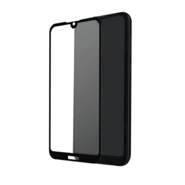 (O) Protection d'écran en verre trempé (100% de surface couverte) pour huawei Y5 2019, Noir