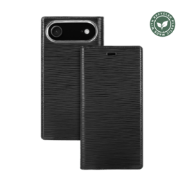 Diarycase 2.0 Coque clapet en cuir v&eacute;ritable avec support aimant&eacute; et fabriqu&eacute; avec un &eacute;tui en plastique recycl&eacute; pour Apple iPhone Air, Noir Minuit