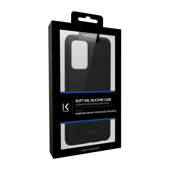 Coque en Gel de Silicone Doux pour Samsung Galaxy A52 4G/A52 5G/A52s 5G 2021, Noir satin
