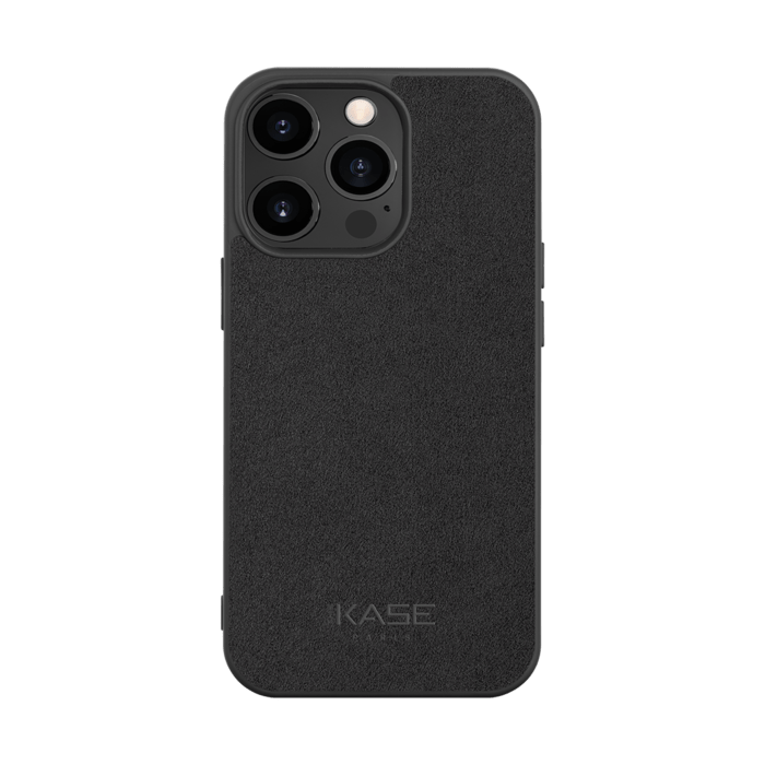 Coque en Su&egrave;de Alcantara pour Apple iPhone 13 Pro, Minuit Noir