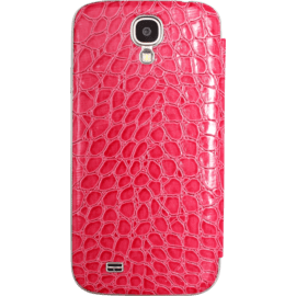 Coque arri&egrave;re avec clapet pour Samsung Galaxy S4, imitation serpent Rose