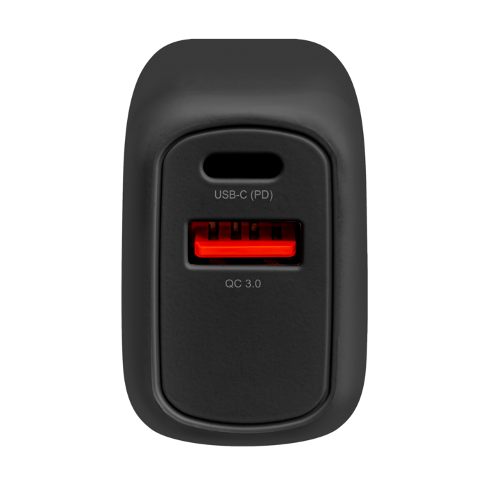 Chargeur mural PowerPort Speed LITE 20 W double USB UE + c&acirc;ble de charge/synchronisation rapide USB-C vers USB-C, noir