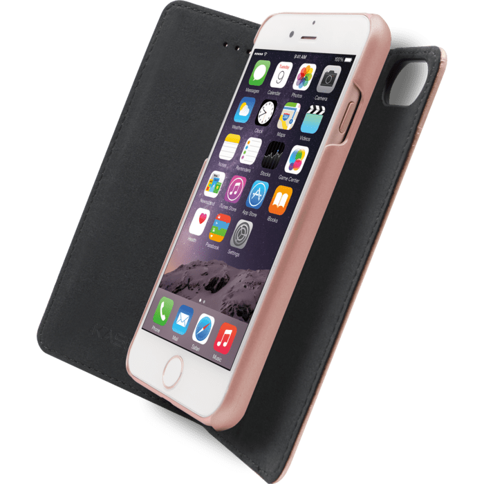 &Eacute;tui et Coque slim magn&eacute;tique 2-en-1 pour Apple iPhone 6/6s/7/8/SE 2020, Or Rose