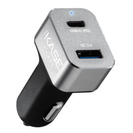Chargeur universel de voiture double port charge rapide 48W (Power Delivery), Noir