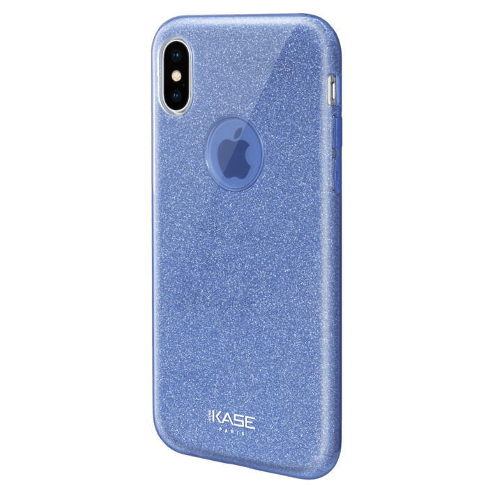 Coque slim pailletée étincelante pour Apple iPhone X/XS, Bleu