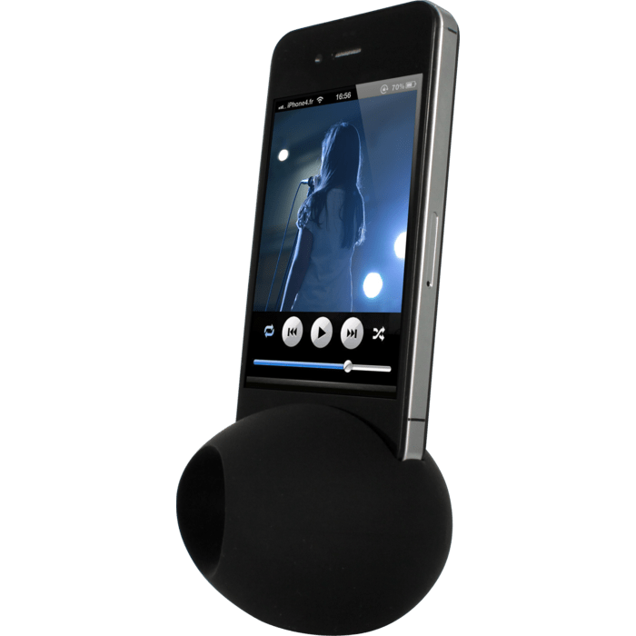 Amplificateur de son en forme d'oeuf pour Apple iPhone 6 Plus / 6 Plus / 7 Plus / 8 Plus, Noir