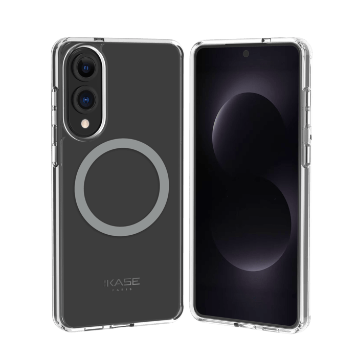 Coque antichoc magn&eacute;tique invisible Fabriqu&eacute; Avec du 75% Plastique Recycl&eacute; pour Samsung Galaxy S25 Edge 5G, Transparente