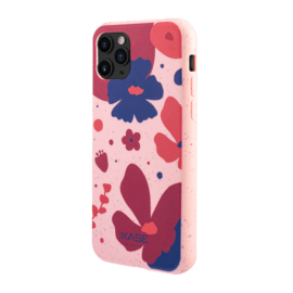 Coque antibact&eacute;rienne vegan bio 100 % z&eacute;ro d&eacute;chet pour Apple iPhone 11 Pro, Rose p&eacute;tunia