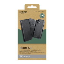 Etui & Coque robuste magn&eacute;tique 2-en-1 et fabriqu&eacute; avec un &eacute;tui en plastique recycl&eacute; pour Apple iPhone 17, Noir Onyx