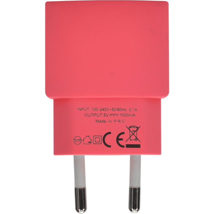 Chargeur Universel Mono USB (EU) 1A, Corail
