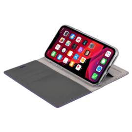 Diarycase 2.0 Etui &agrave; rabat en cuir v&eacute;ritable avec support magn&eacute;tique pour Apple iPhone 11, Violet Lilas