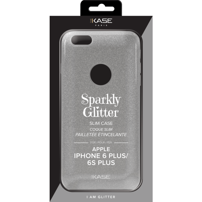 Coque slim&nbsp;paillet&eacute;e &eacute;tincelante pour Apple iPhone 6 Plus/6s Plus, Argent
