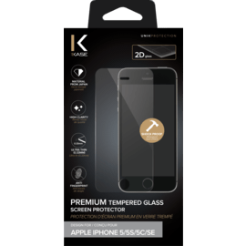 Premium Tempered Glass Screen Protector for Apple iPhone 5/5s/5C/SE, Transparent